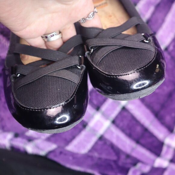 BLACK FLATS 7 Earth Spirit Laced Stretch Elastic Slip-on Work Office Classic - Picture 5 of 9